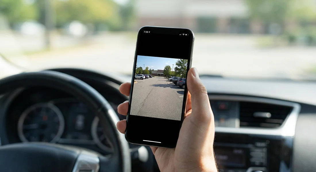 Visionnage de preuves vidéo sur un smartphone depuis l'application dashcam