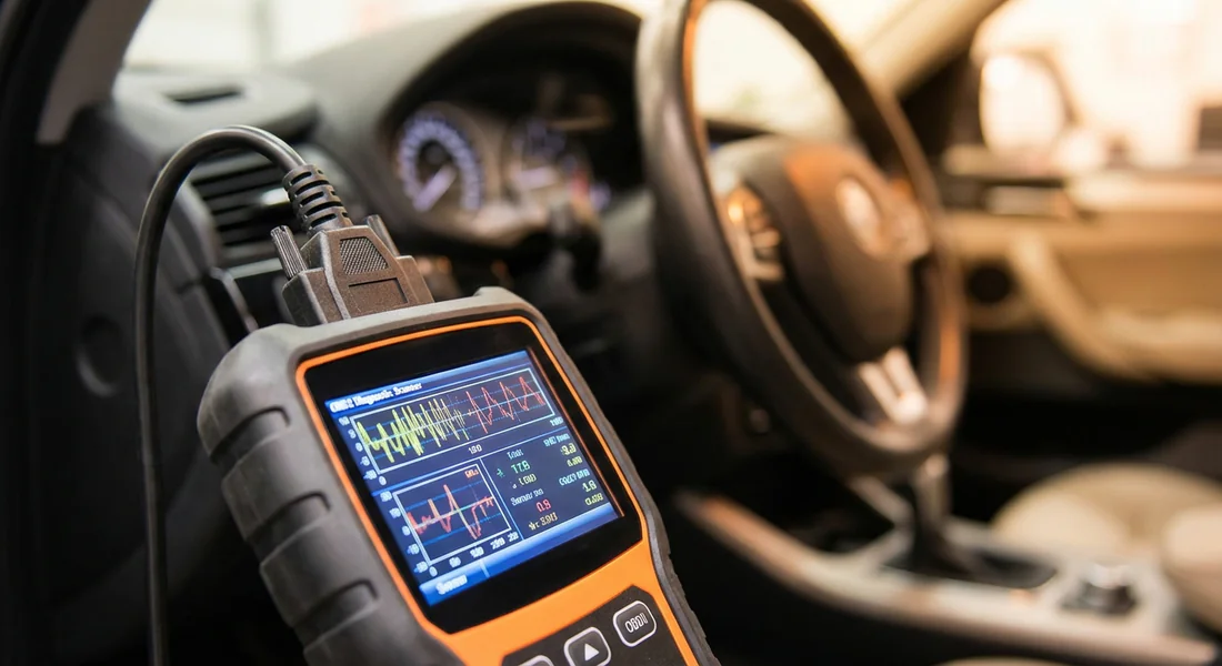 Valise de diagnostic affichant les codes erreurs électroniques d'une Renault.